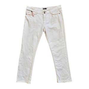 Supplies by‎ Union Bay Jeans Wmns 34x27 White Straight Leg Embroidered Y2K Denim